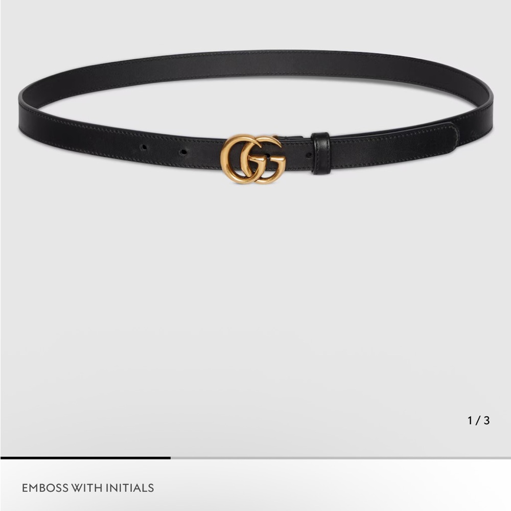 Gucci GG Marmont thin belt black
